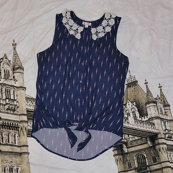 Marvel Her Universe Captain America Tie Waist Blouse Shirt Size M - Picture 1 of 10